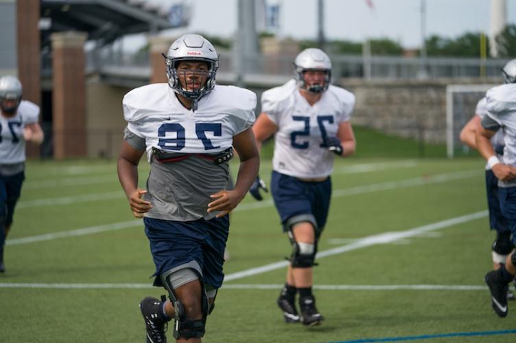 Curtis Linton '21 on the football field